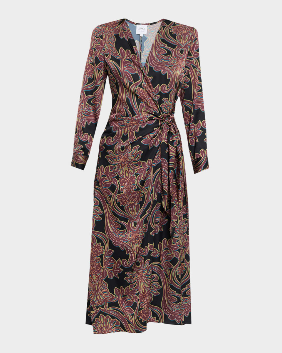 Studded Flora Eliza Wrap Midi Dress